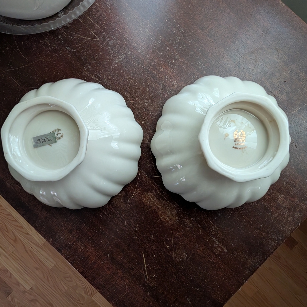 Pair Of Lenox Bon Bon Bowls - Picture 4 of 6